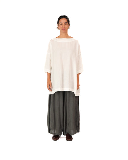 Montaigne French Linen Tunic Top White2