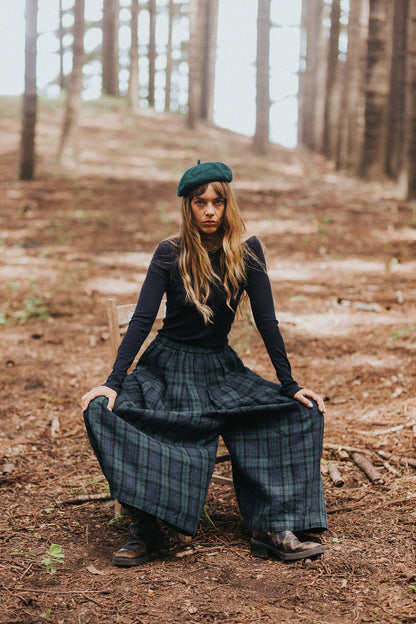 Montaigne Freya French Linen Pants Tartan Blue8