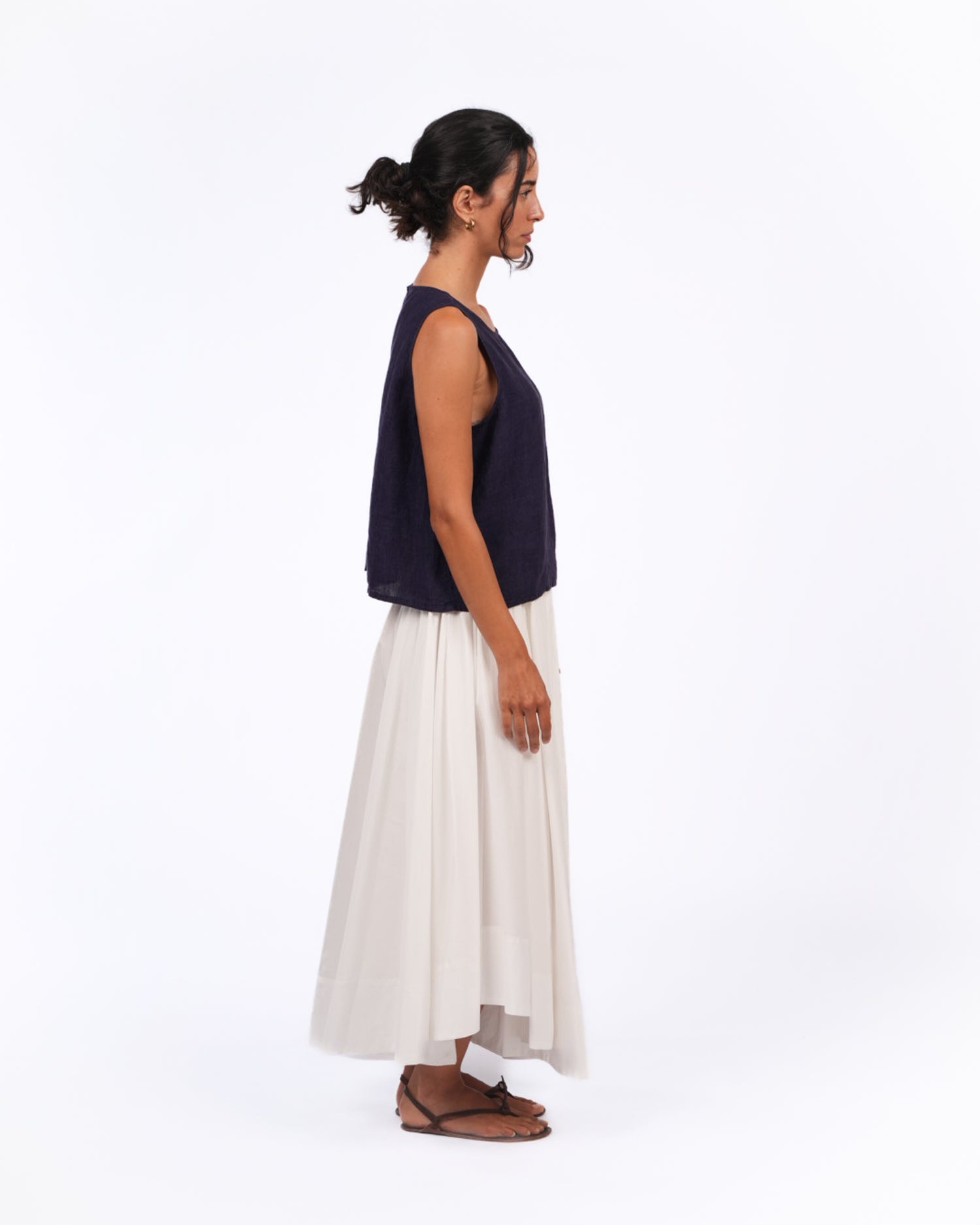 Montaigne Full Asymmetrical Cotton Poplin Skirt