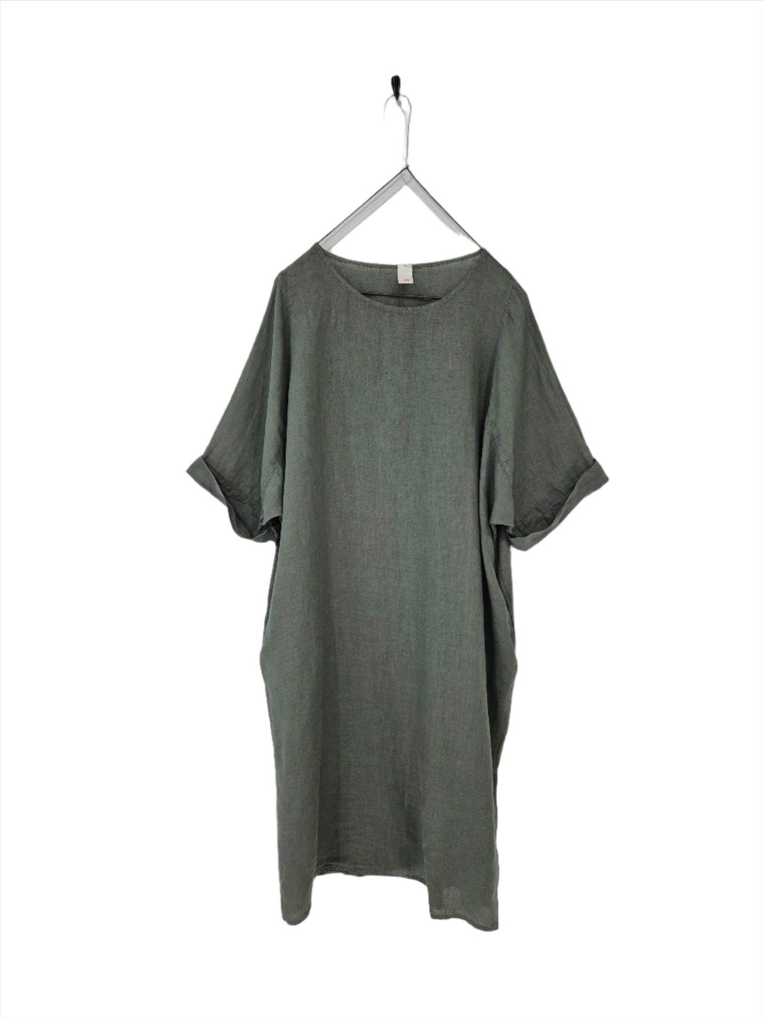 Montaigne Gaella Linen Shift Dress Khaki