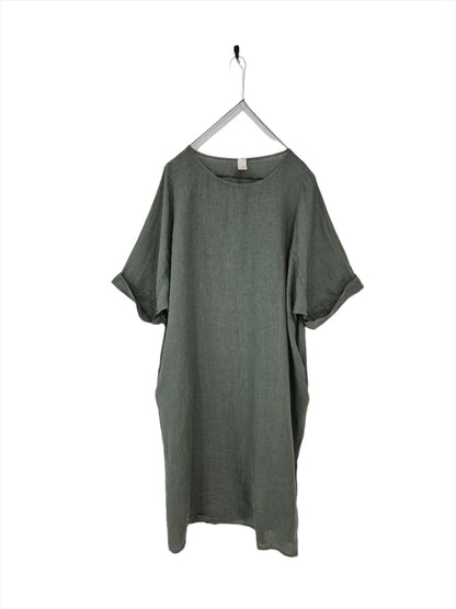 Montaigne Gaella Linen Shift Dress Khaki