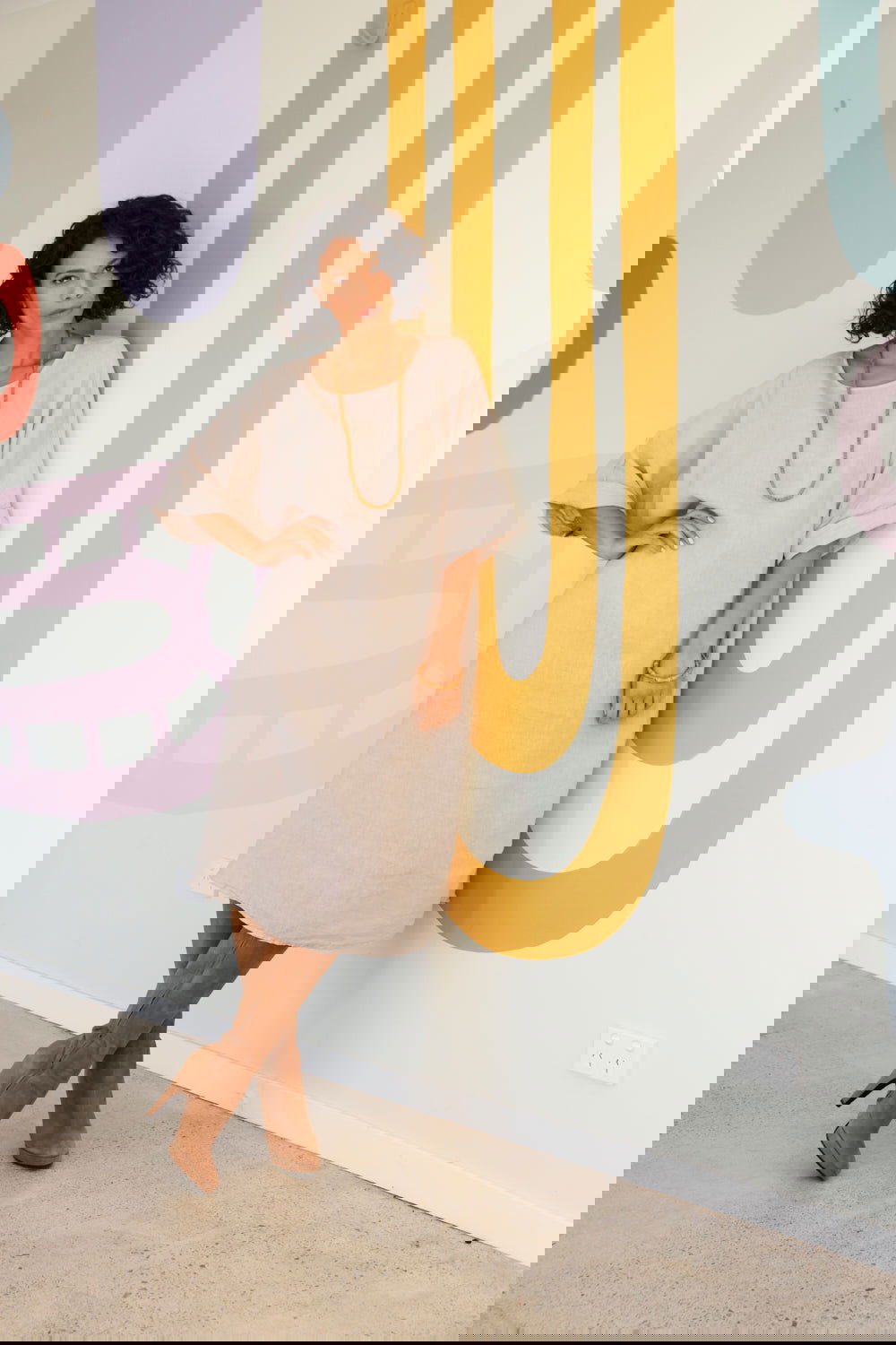 Montaigne Gaella Linen Shift Dress Natural