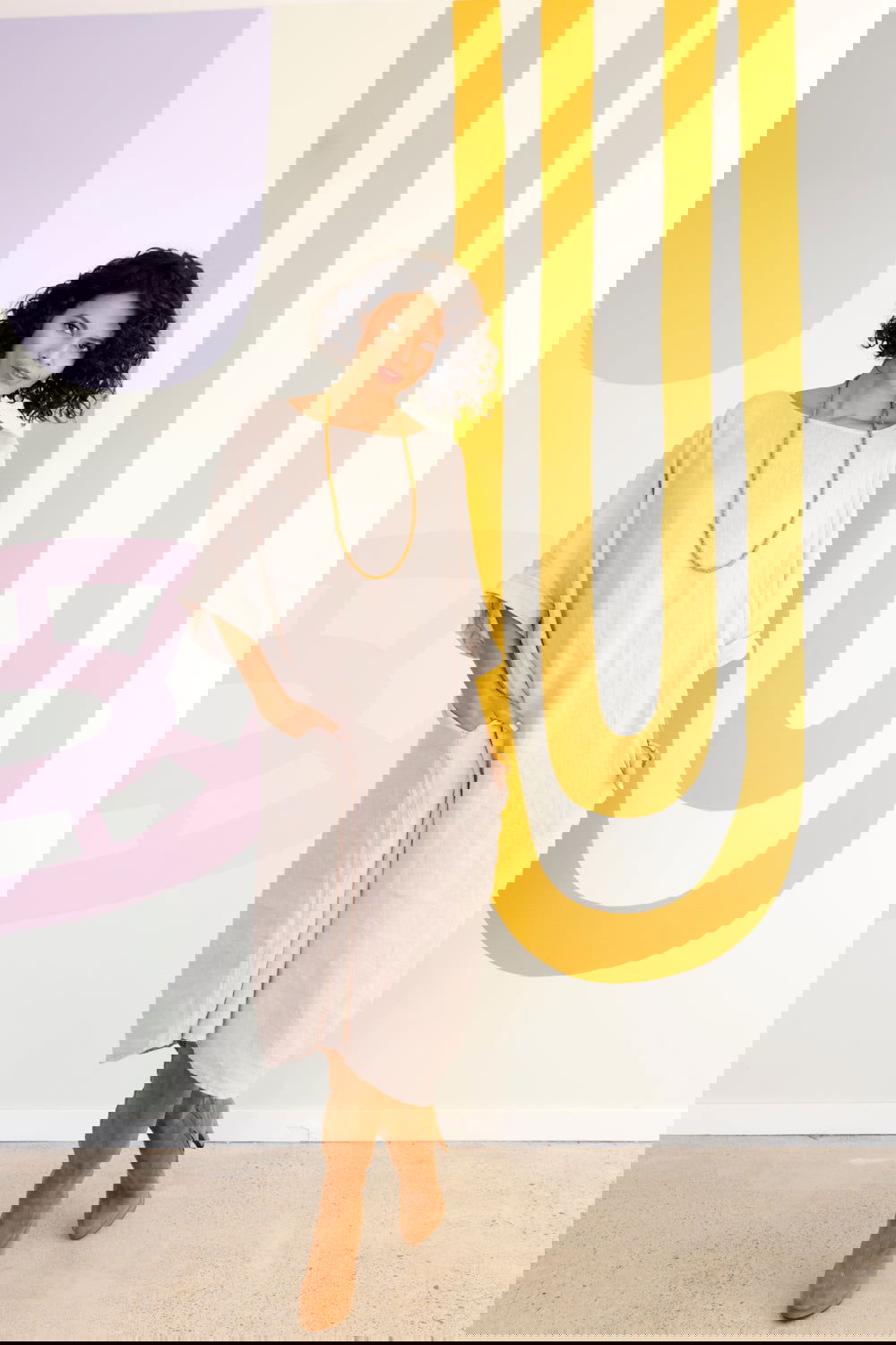 Montaigne Gaella Linen Shift Dress Natural1