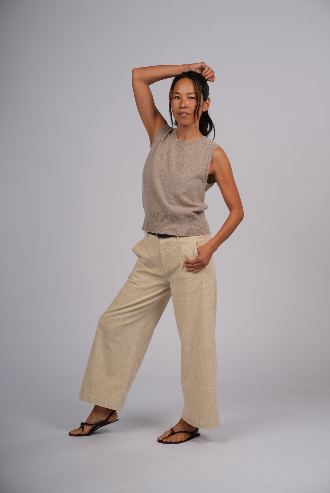 Montaigne Gigi 100% New Zealand Lambswool Vest Oatmeal