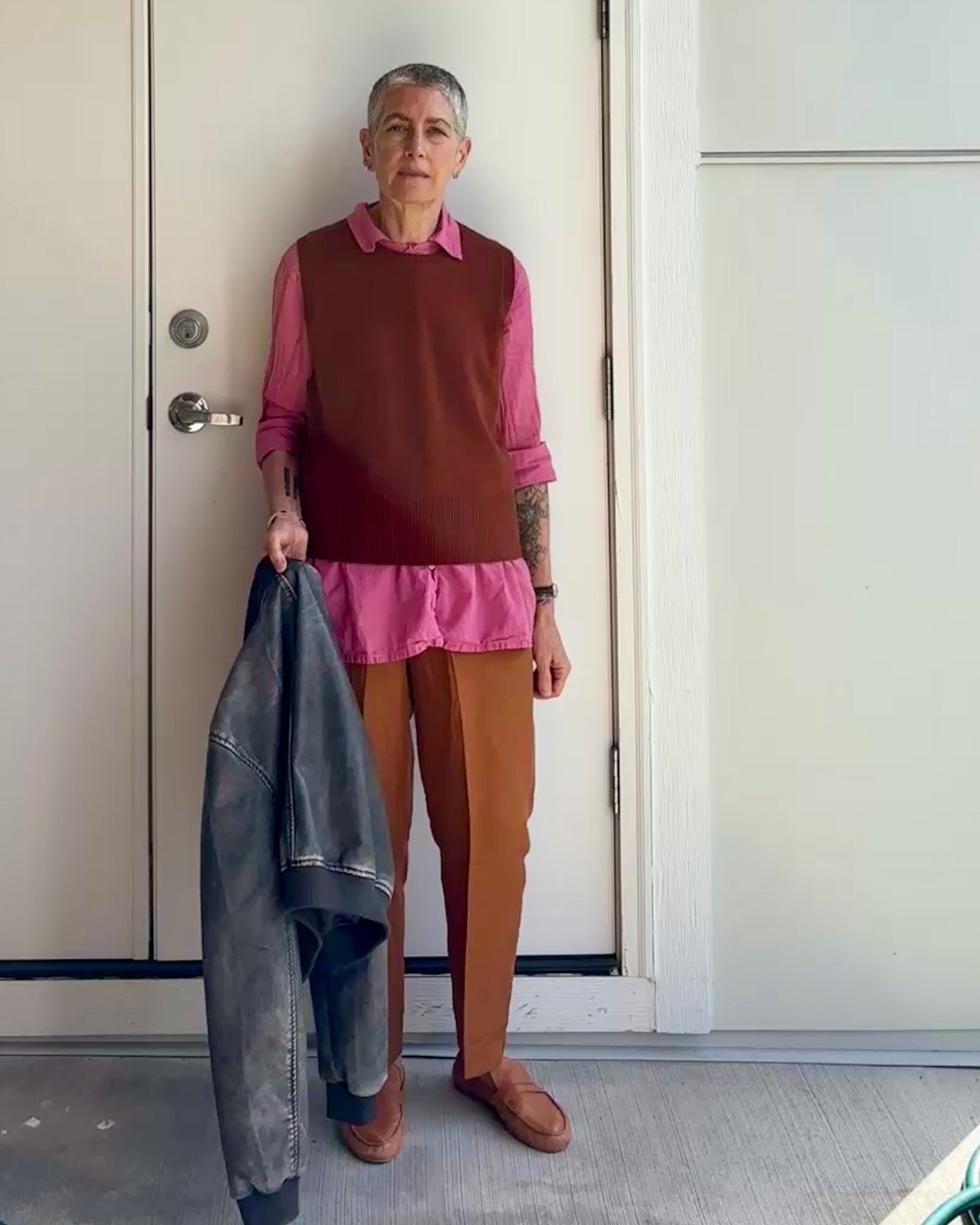 Montaigne Gigi 100% New Zealand Lambswool Vest Rust4