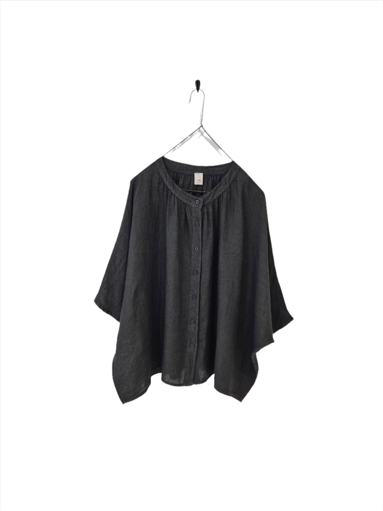 Montaigne Hepburn Linen Button Up Top Petrol
