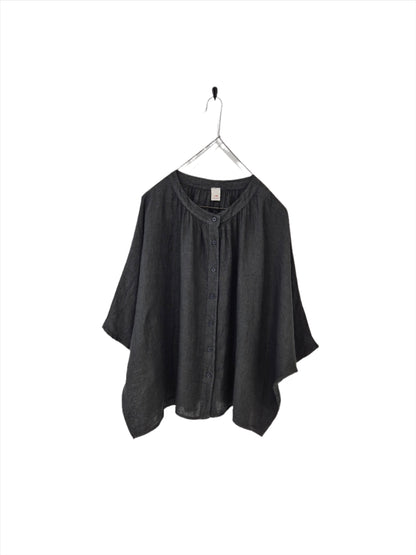 Montaigne Hepburn Linen Button Up Top Petrol