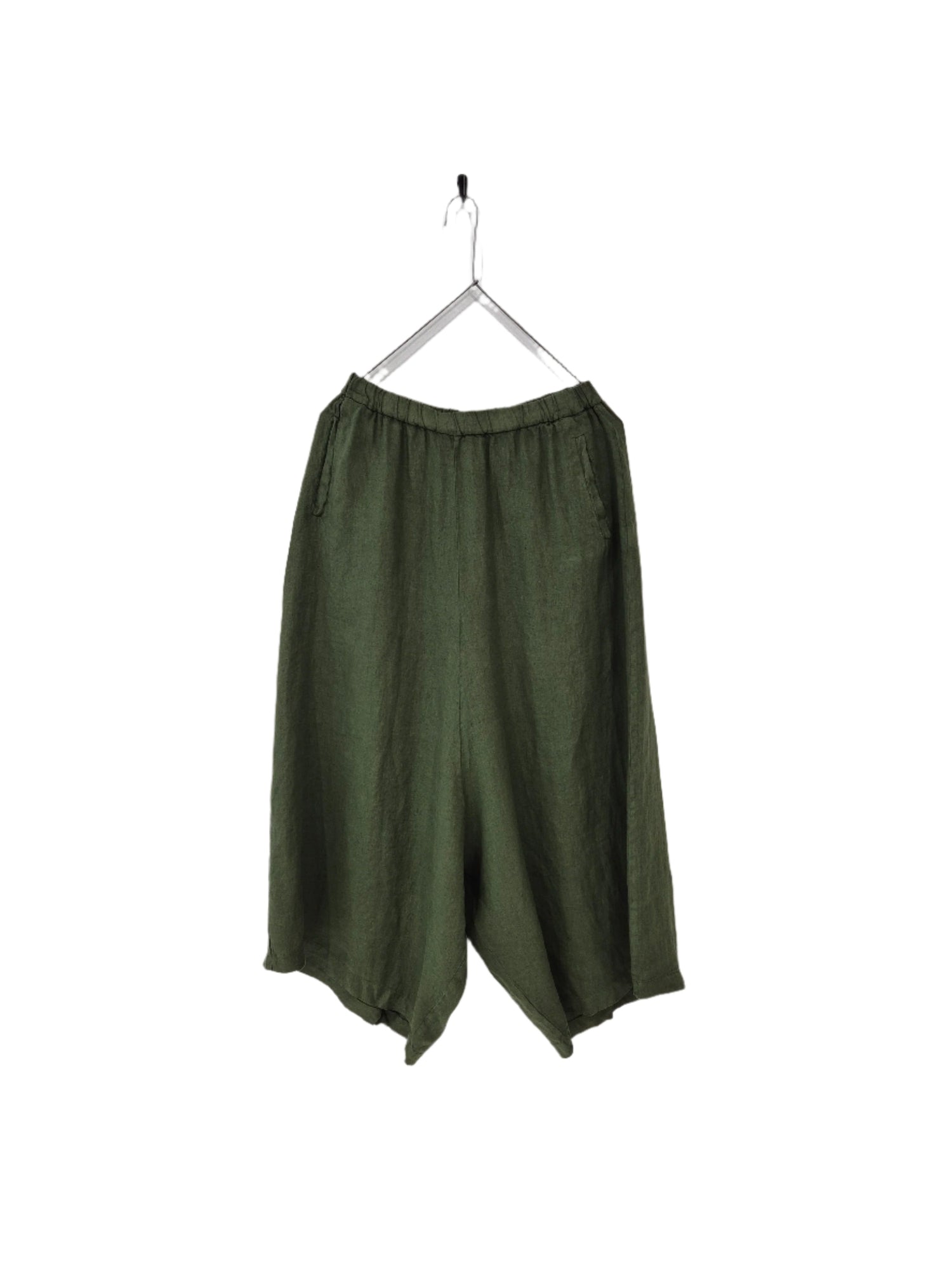 Montaigne Holly Wide Leg Linen Pants Forest Green