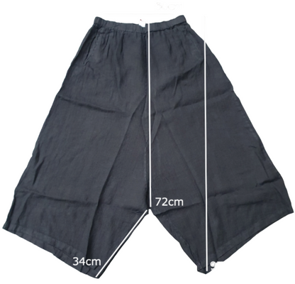 Montaigne Holly Wide Leg Linen Pants Navy