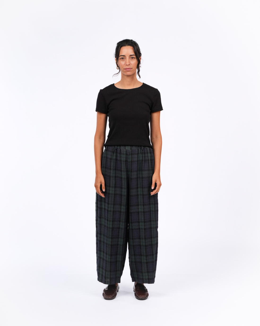 Montaigne Ines French Linen Tartan Pants5