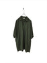 Montaigne Isabelle Linen Collared Shirt with Side Pockets Forest Green