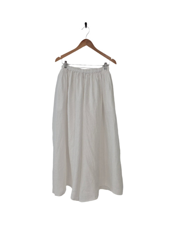 Montaigne Isla French Linen Pants Extra Wide Leg White3