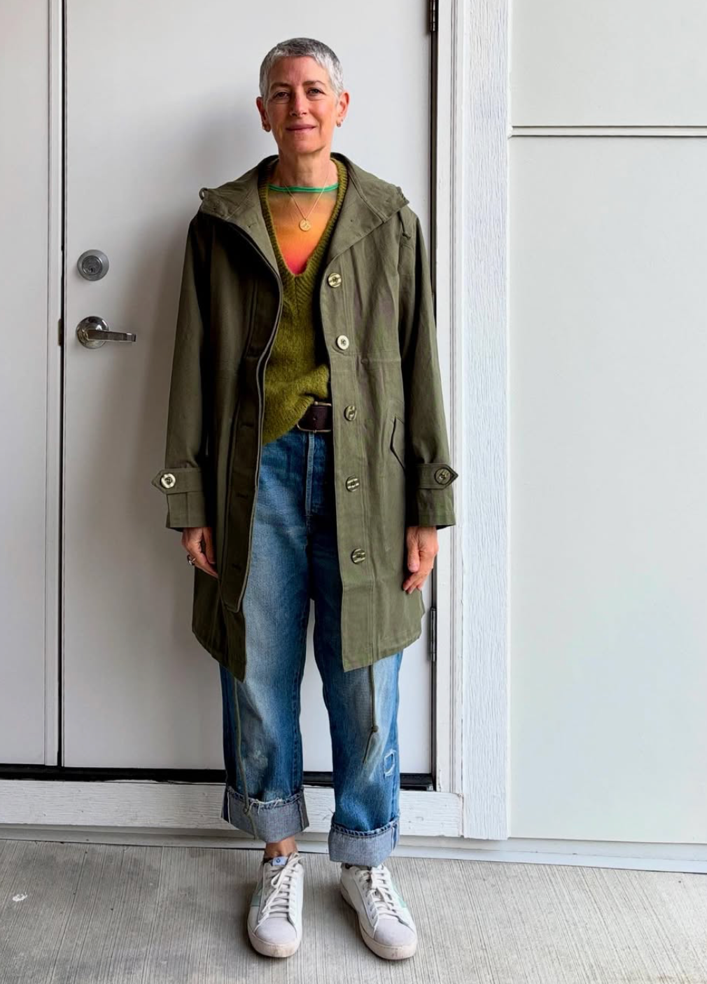 Montaigne Isobel Cotton Drill Anorak OverCoat Khaki12