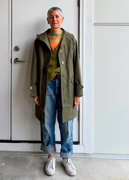 Montaigne Isobel Cotton Drill Anorak OverCoat Khaki12