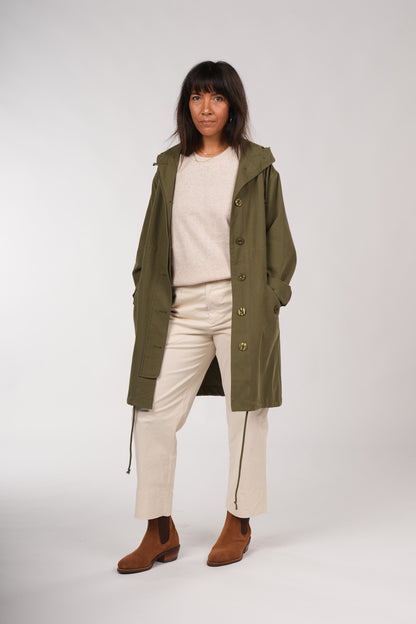 Montaigne Isobel Cotton Drill Anorak Overcoat Khaki5