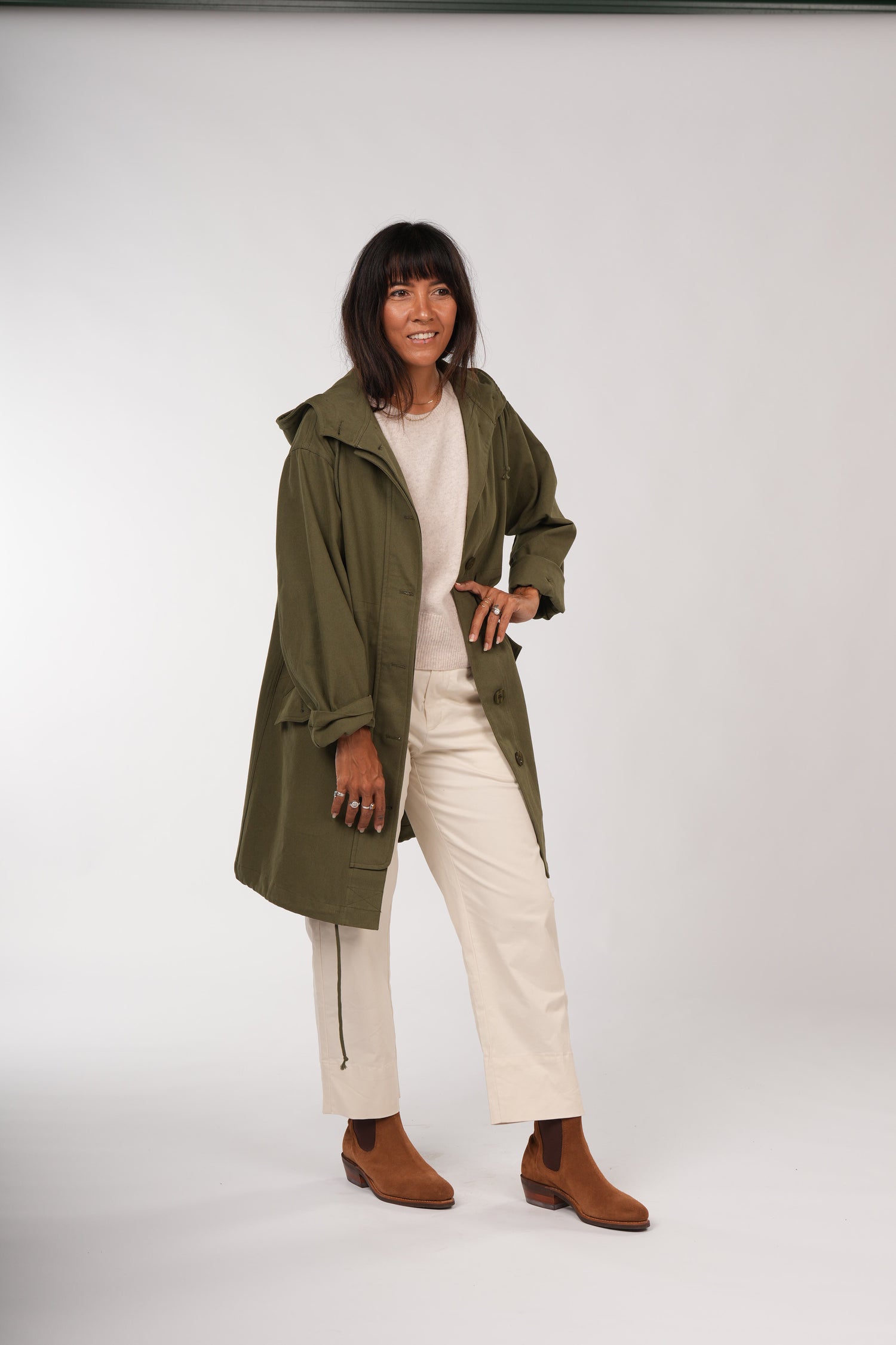 Montaigne Isobel Cotton Drill Anorak vercoat Khaki9