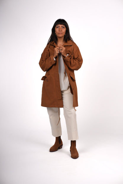 Montaigne Isobel Cotton Drill Anorak OverCoat Toffee