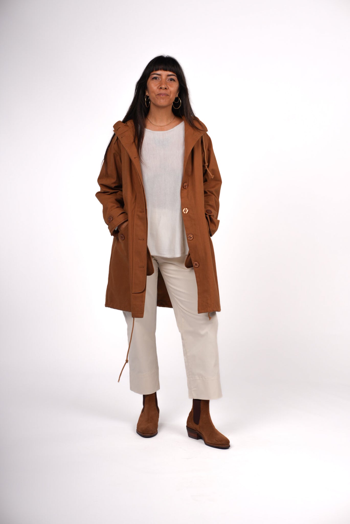 Montaigne Isobel Cotton Drill Anorak OverCoat Toffee