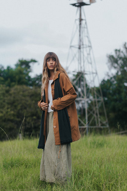 Montaigne Isobel Cotton Drill Anorak Overcoat Toffee7