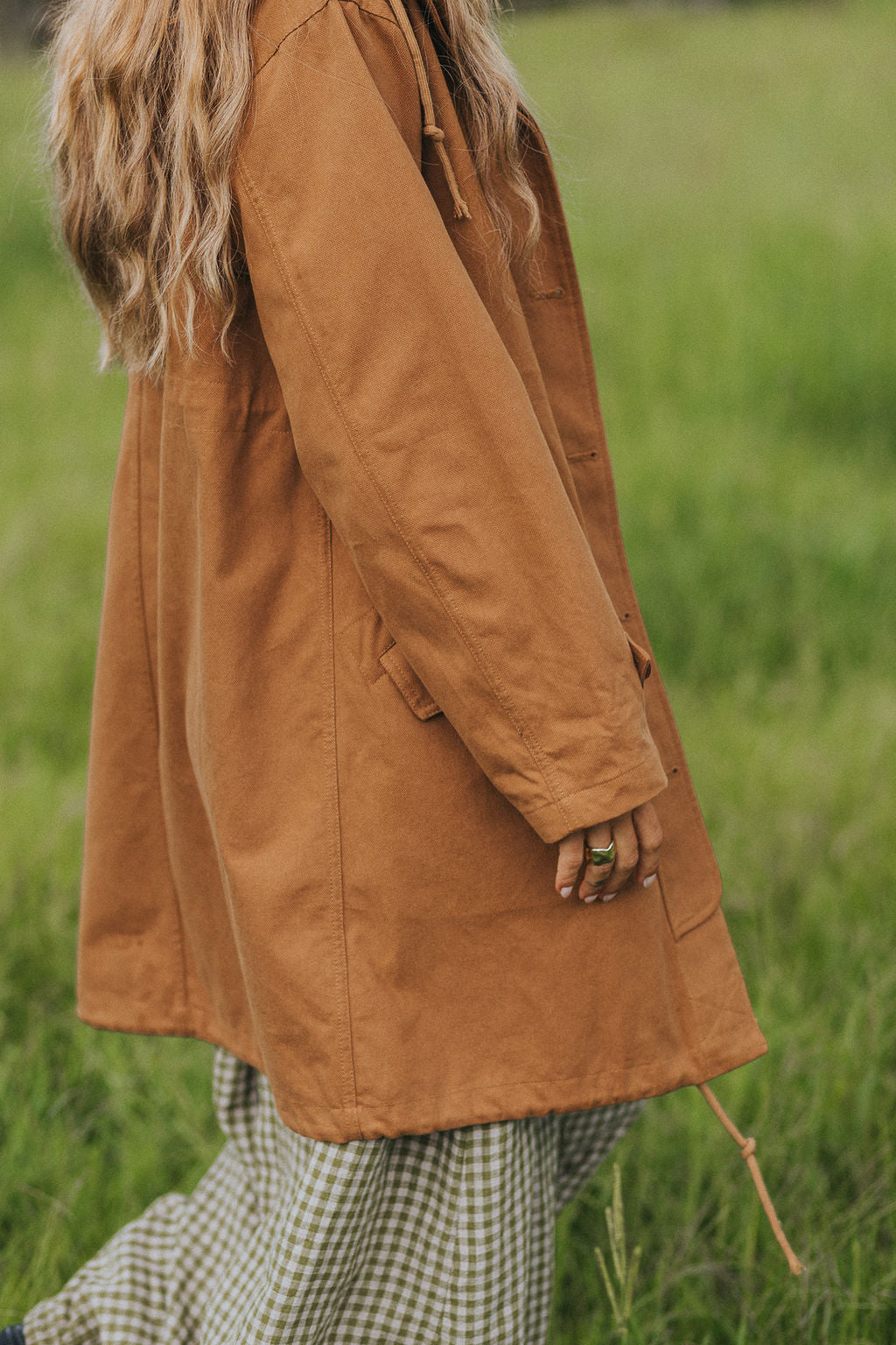 Montaigne Isobel Cotton Drill Anorak Overcoat Toffee9