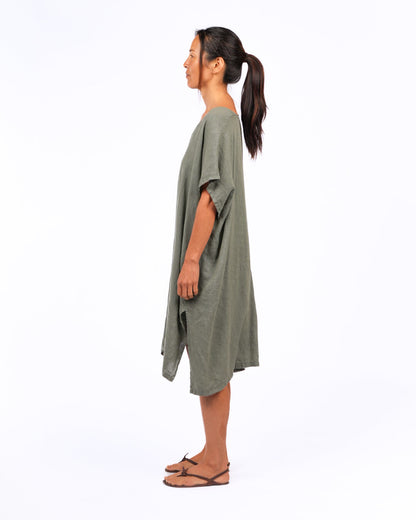 Montaigne Jacqueline Linen Kaftan Khaki4