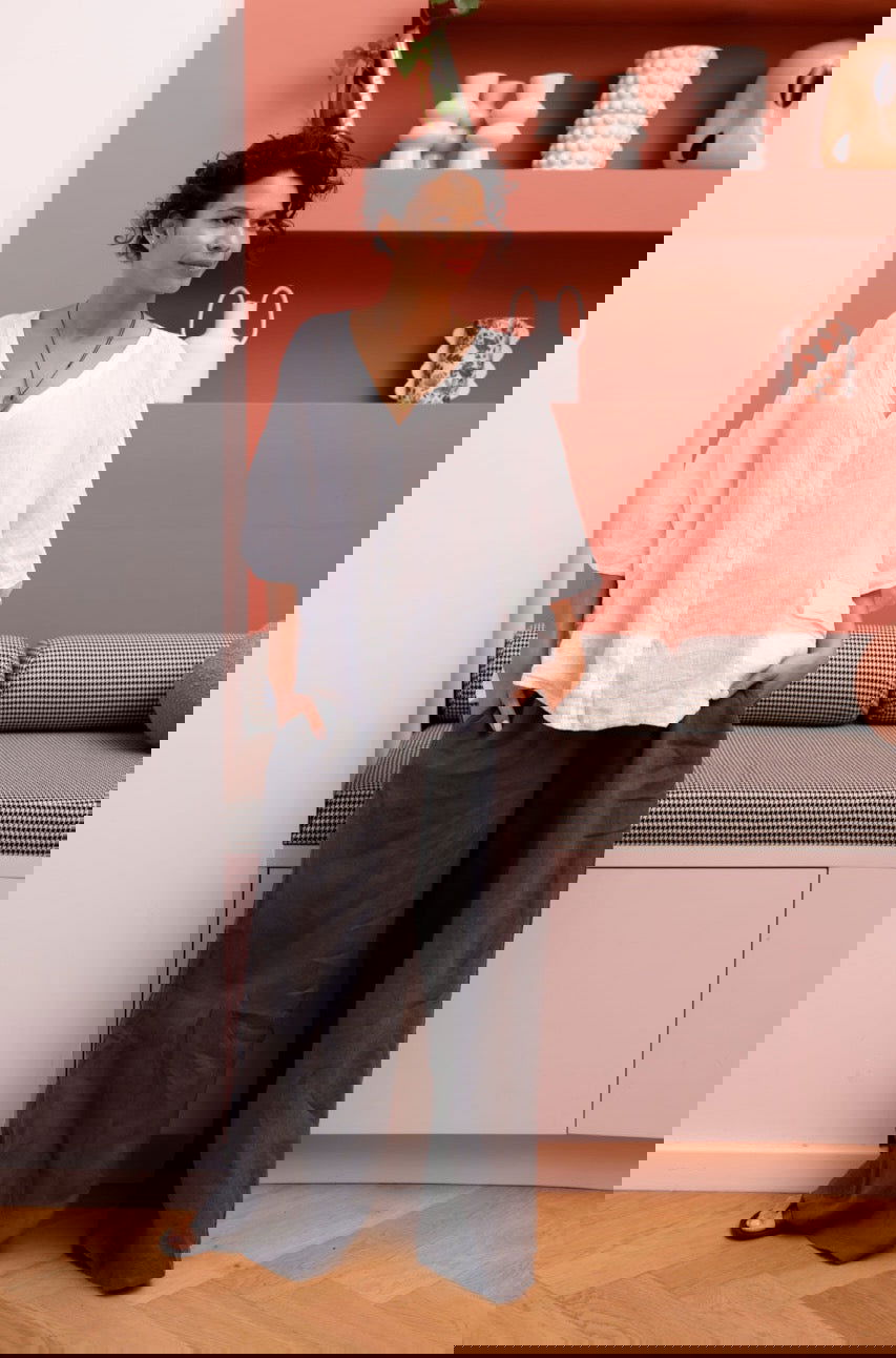 Montaigne Jambes Full-Length Linen Pants Petrol