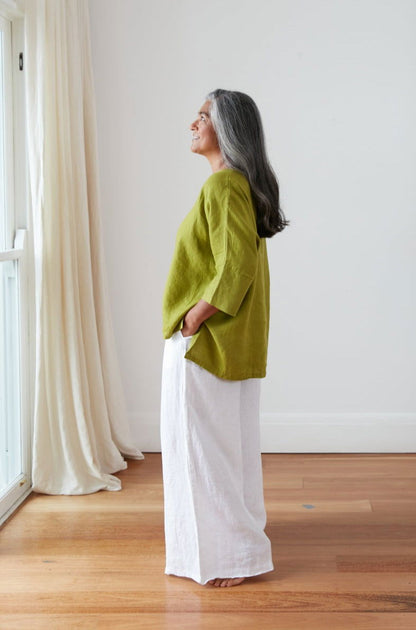 Montaigne Jambes Full-Length Linen Pants White1