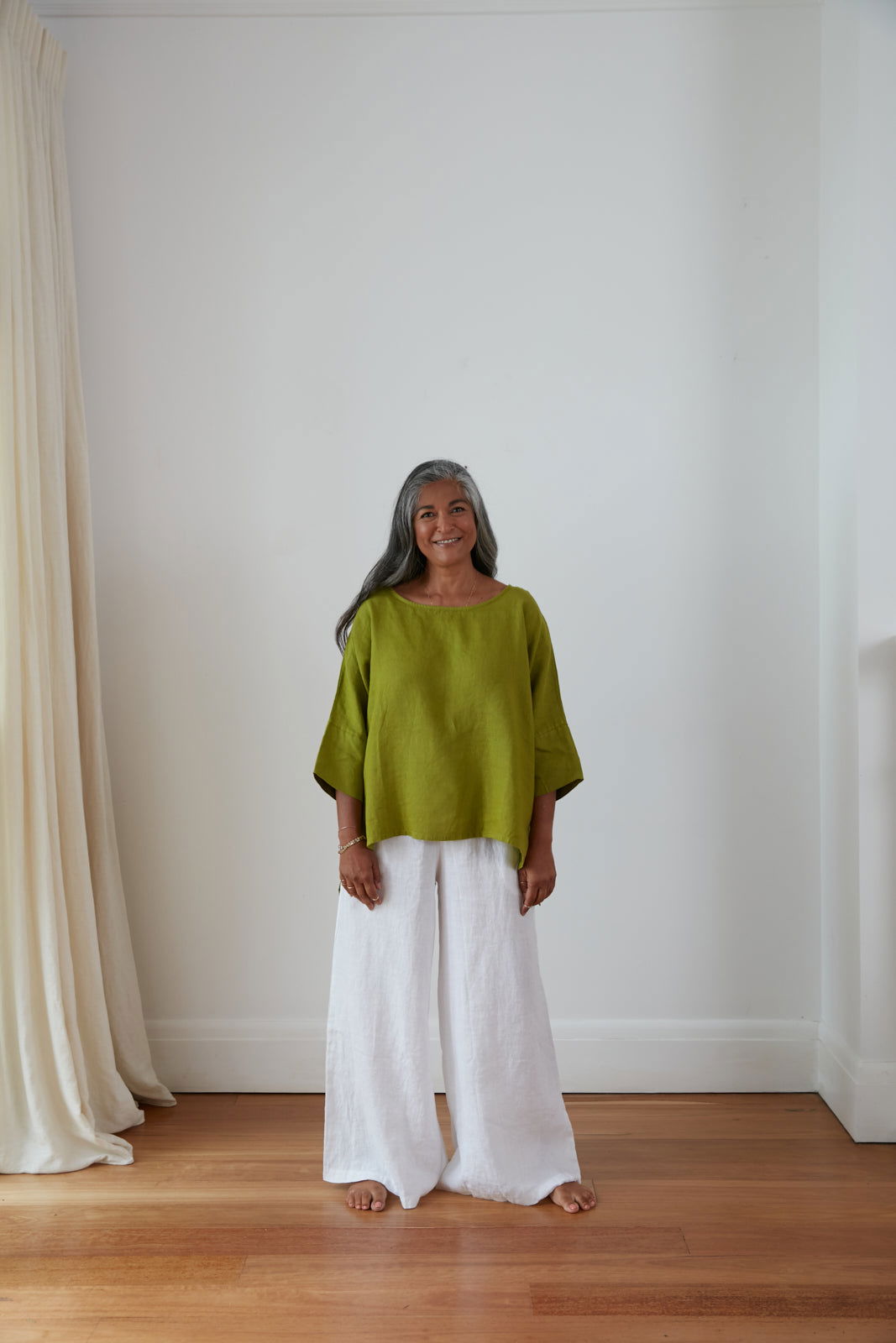 Montaigne Jambes Full-Length Linen Pants White2