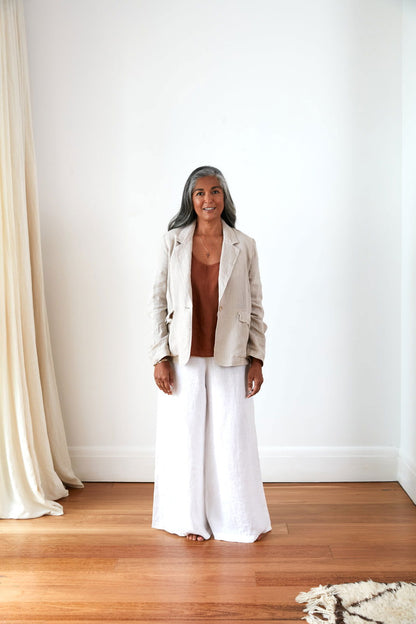 Montaigne Jambes Full-Length Linen Pants White5