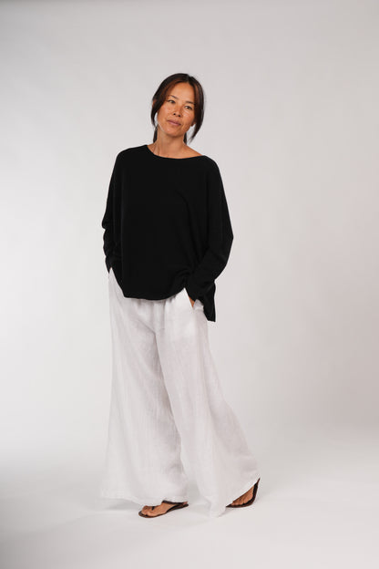 Montaigne Jambes Full-Length Linen Pants White7