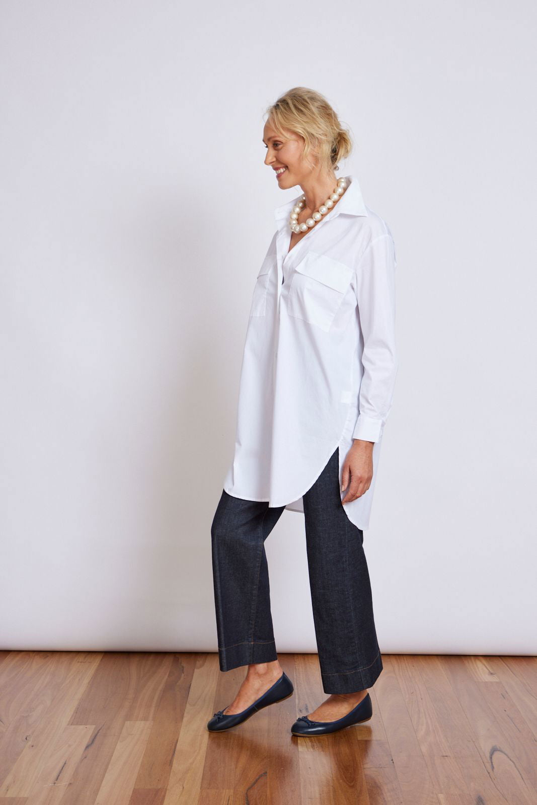 Montaigne Jane Button Up Shirt White