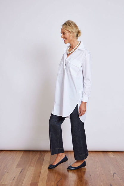 Montaigne Jane Button Up Shirt White