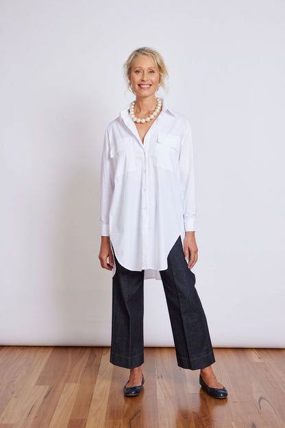 Montaigne Jane Button Up Shirt White1