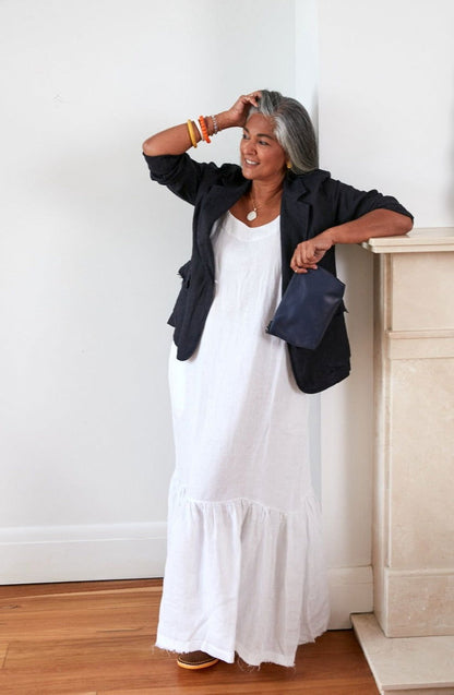 Montaigne Jolie Linen Maxi Dress White
