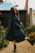 Montaigne Journee French Linen Dress in Tartan Blue11
