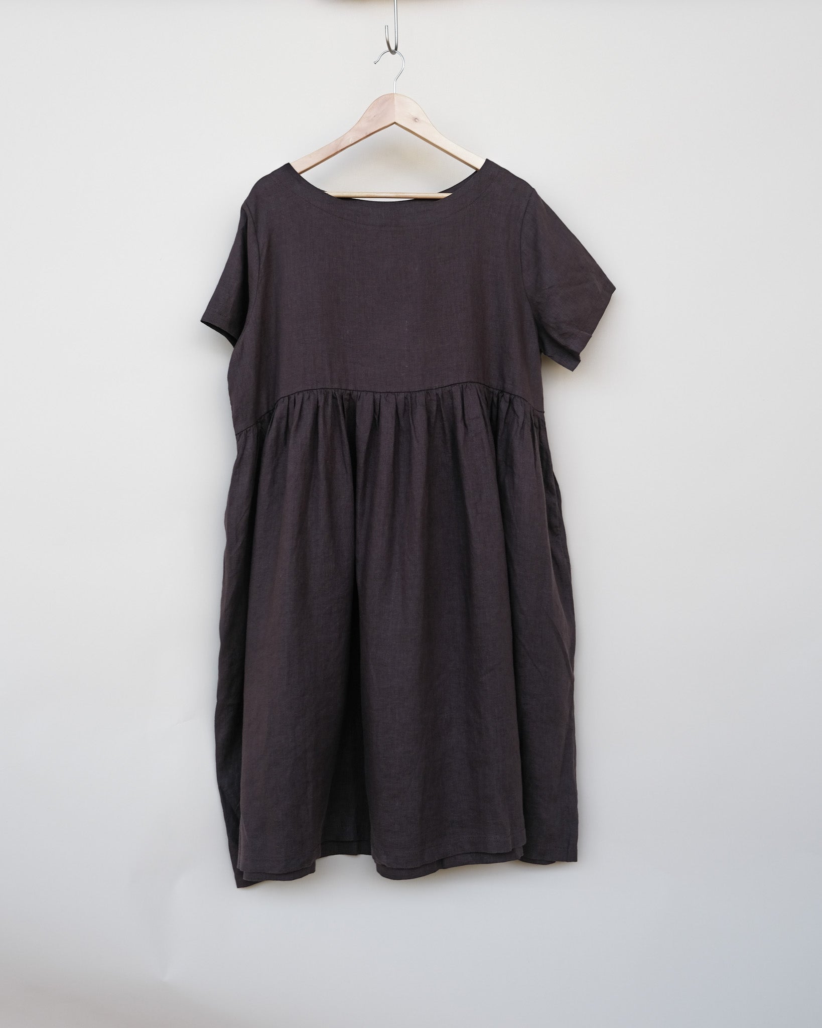Montaigne Juni French Linen Summer Staple Dress Chocolate