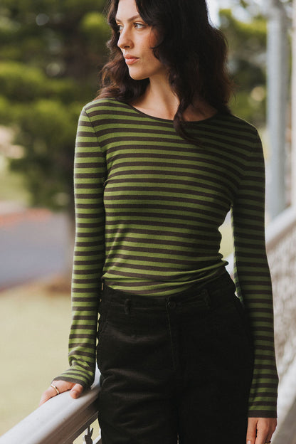 Montaigne Knit Spencer Strip In Green3