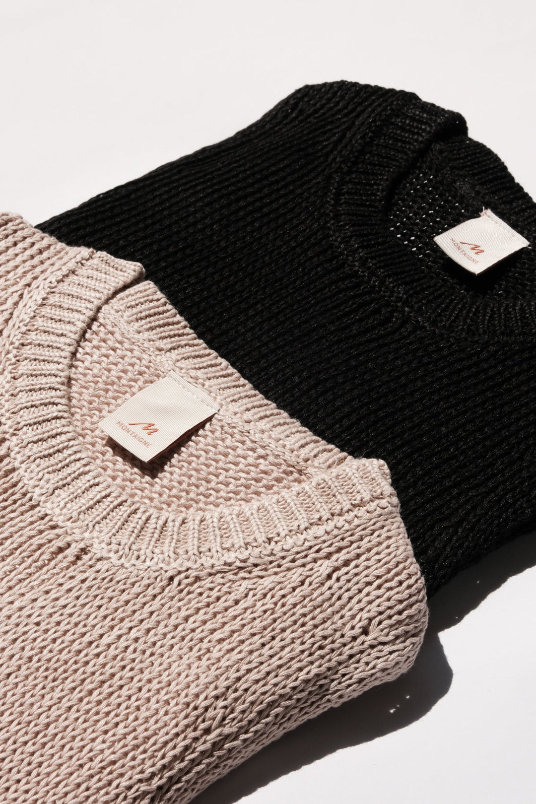 Montaigne Knitted Linen Singlet Natural and Black1