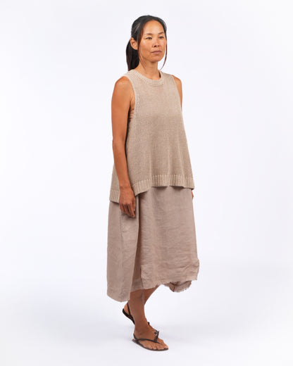 Montaigne Knitted Linen Singlet Natural1