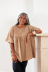 Montaigne La Mer Linen Top with Side-Button Detail Ocre