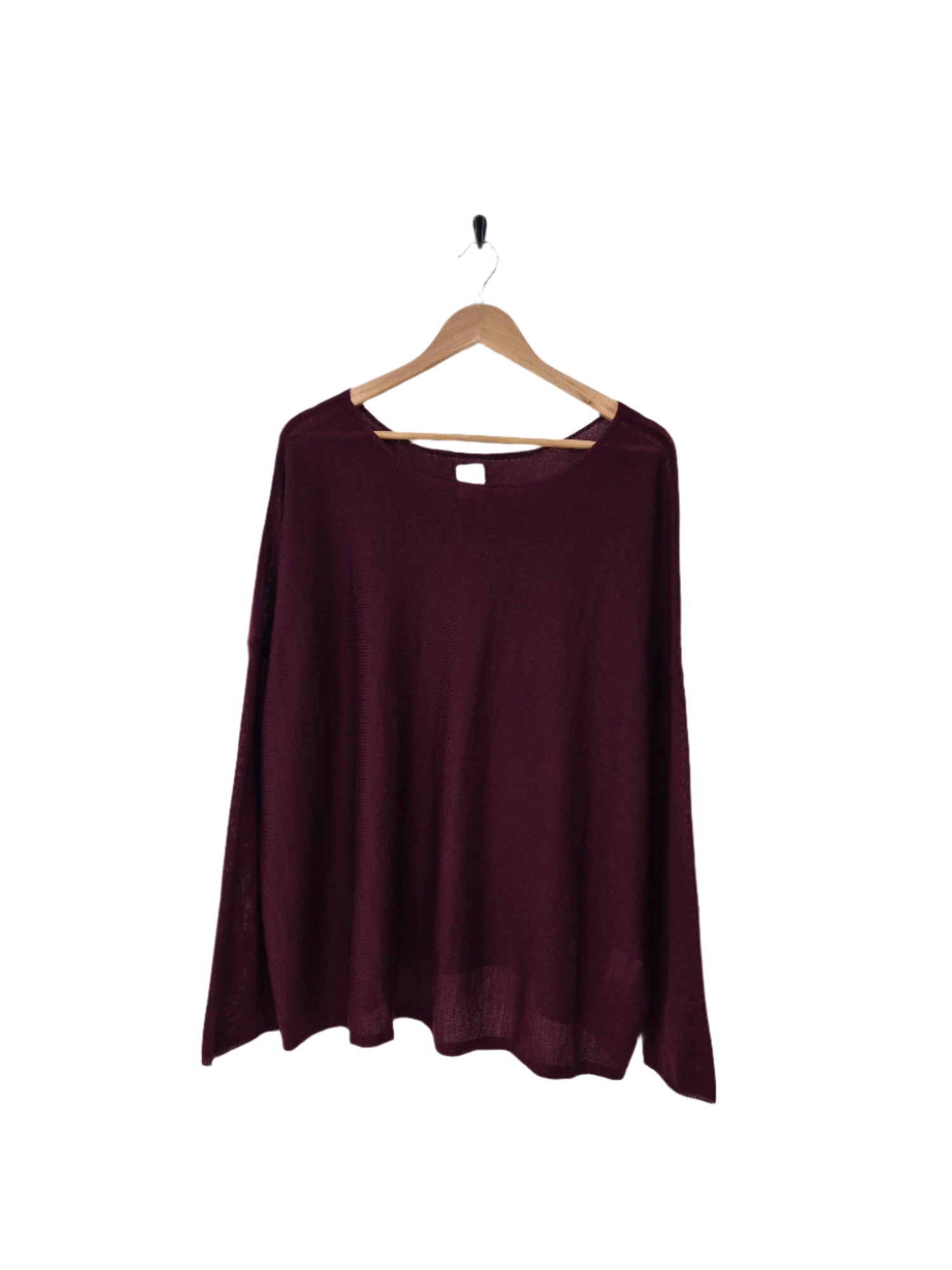 Montaigne Laurant 100% Australian Merino Superfine Loose Summer Knit Burgundy3