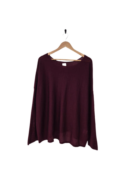 Montaigne Laurant 100% Australian Merino Superfine Loose Summer Knit Burgundy3