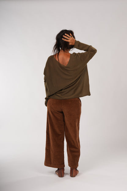 Montaigne Laurant 100% Australian Merino Superfine Loose Summer Knit Dark Green1