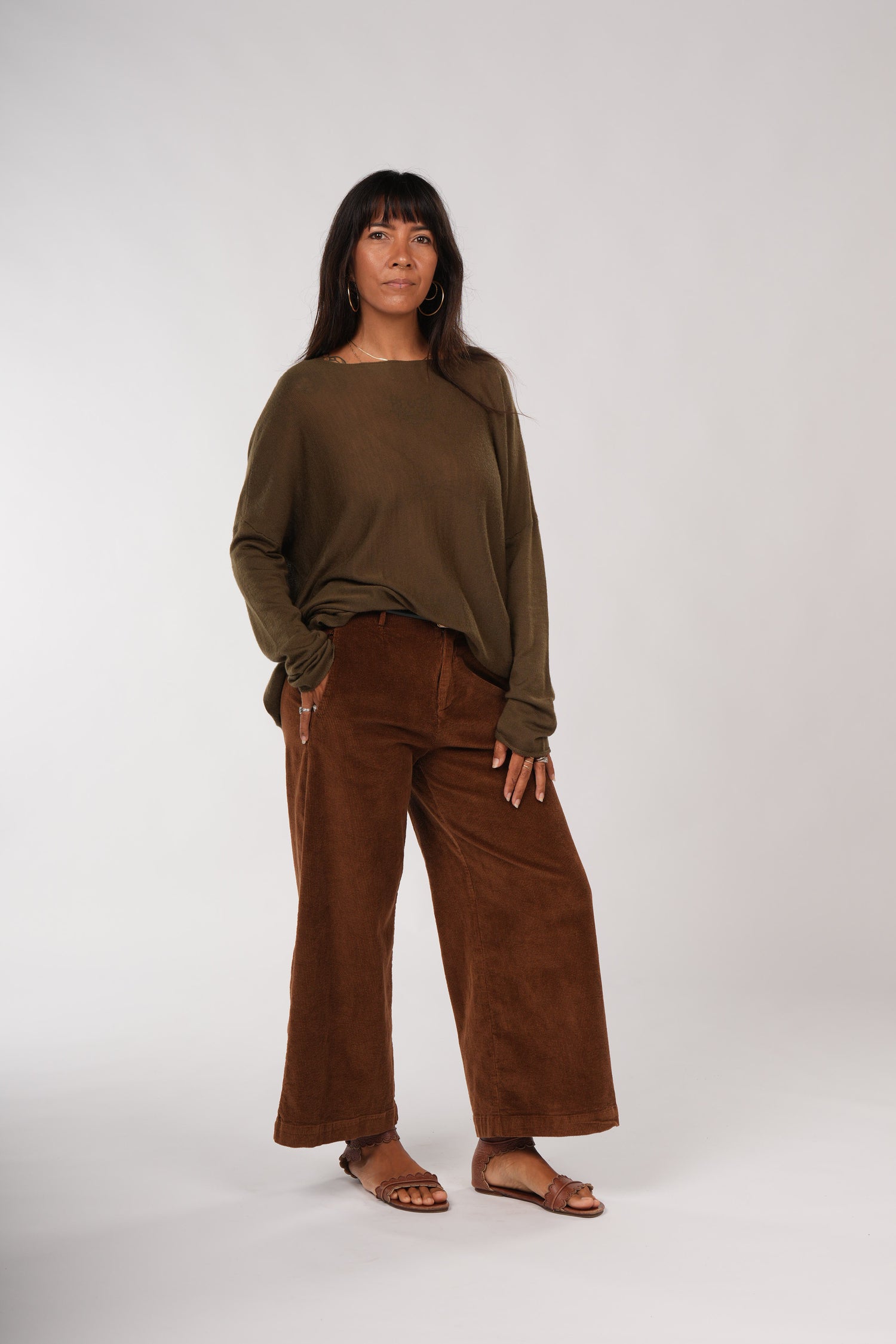 Montaigne Laurant 100% Australian Merino Superfine Loose Summer Knit Dark Green2