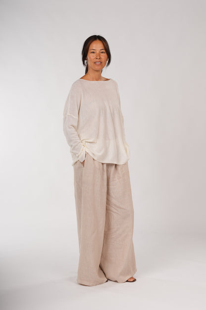 Montaigne Laurant 100% Australian Merino Superfine Loose Summer Knit Milk3