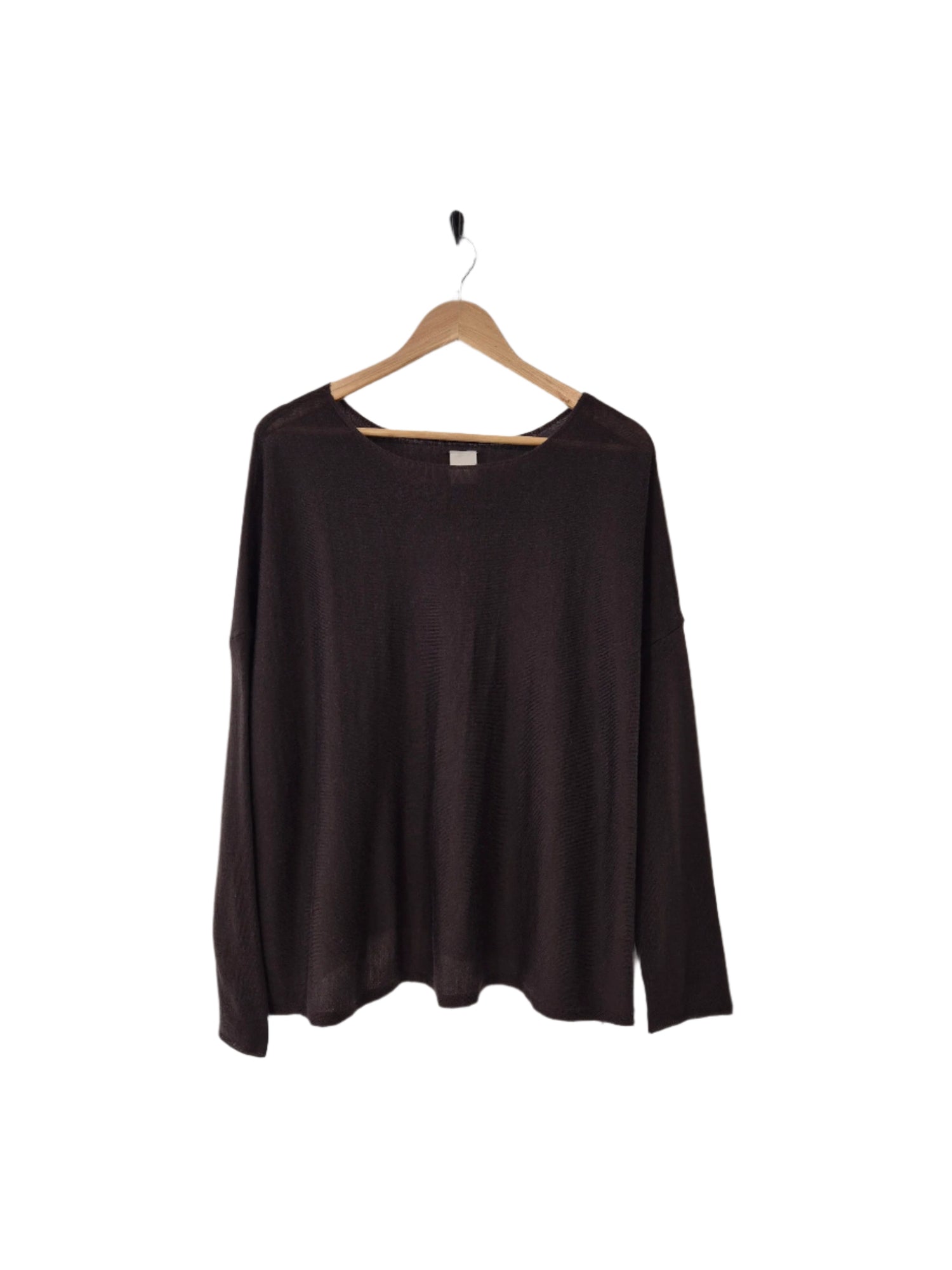 Montaigne Laurant 100% Australian Merino Superfine Loose Summer Knit Rich Brown2