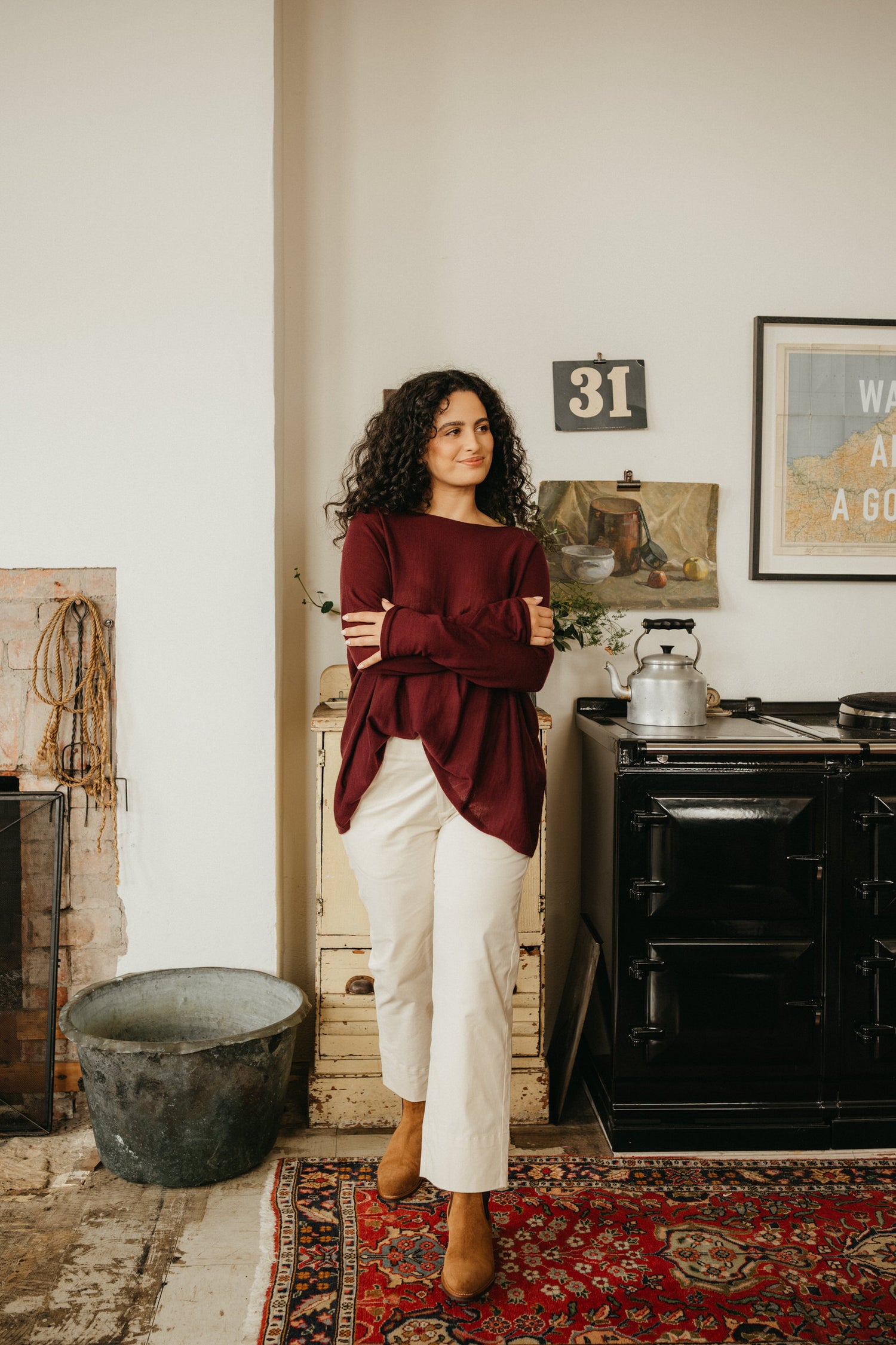 Montaigne Laurant 100% Australian Merino Superfine Loose Summer Knit Rust2