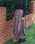 Montaigne Lavigne Asymmetrical Linen Skirt in Plaid