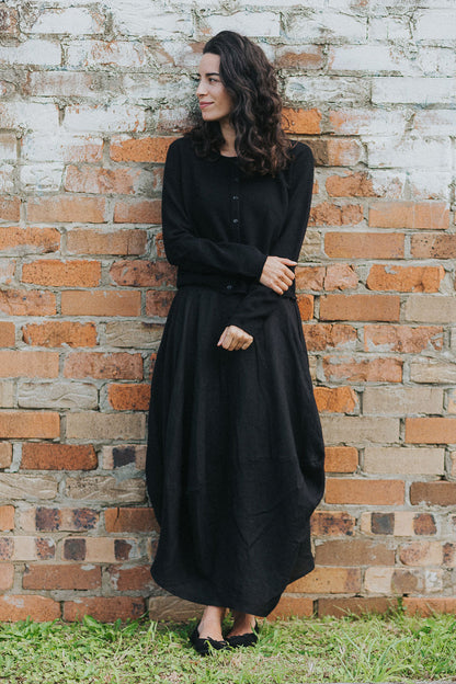 Lavigne French Linen Asymmetrical Skirt
