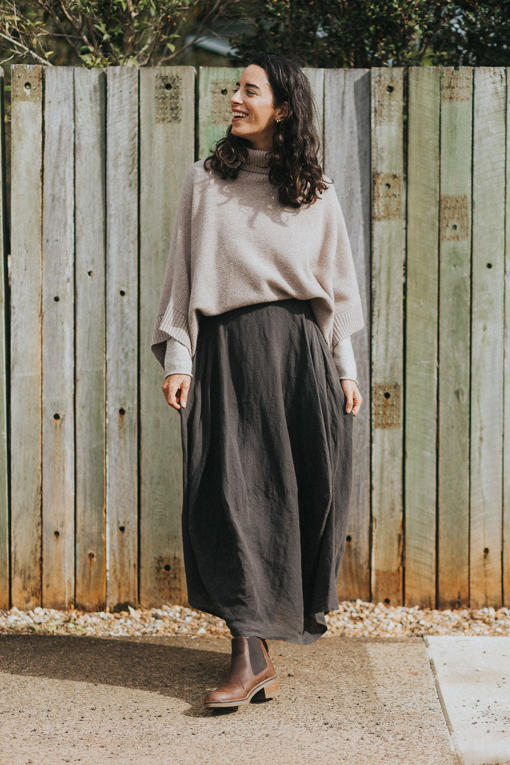 Lavigne French Linen Asymmetrical Skirt